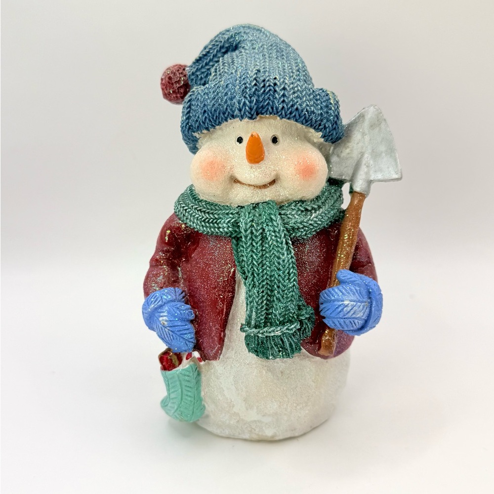 Vintage World Bazaars Christmas 5.5" Festive Christmas Snowman Resin Figurine